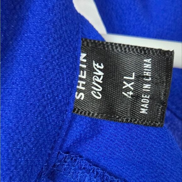 Solid Royal Blue Ruffle Hem Halter Dress Boho Bow Back Tiered Flounce Sleeveless - Picture 12 of 13